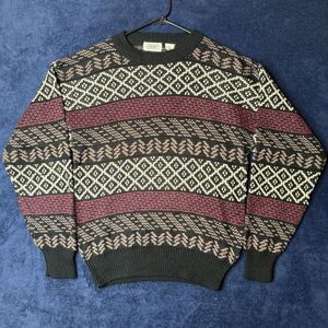 Vintage Grandma Sweater Women's Small Shades Colorful Pastel Geometric 90s